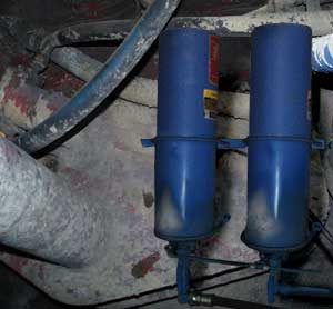 Two, 10-gallon accumulators